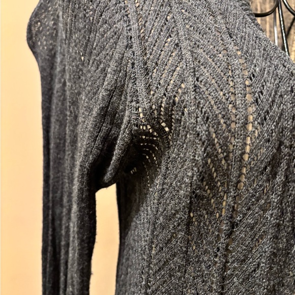 Beldini Charcoal Long Sleeve Open Front sweater - Picture 2 of 5